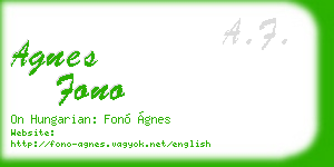 agnes fono business card